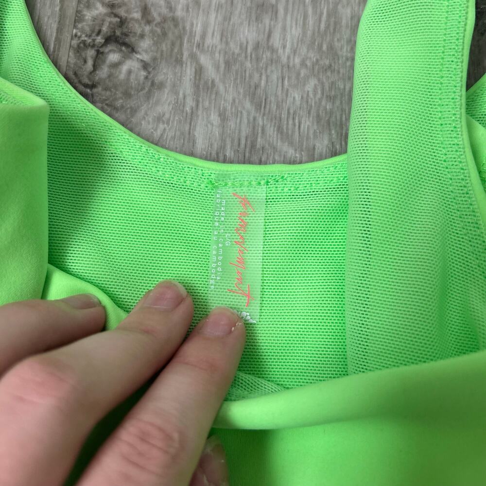 Free People Movement Hot Shot Romper Neon Green Athletic Running Size Large - Picture 3 of 8